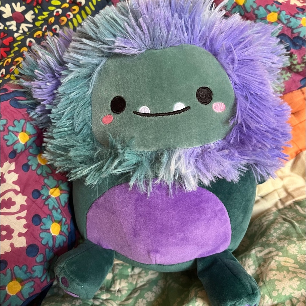 Squishmallows Green and Purple JT the Bigfoot